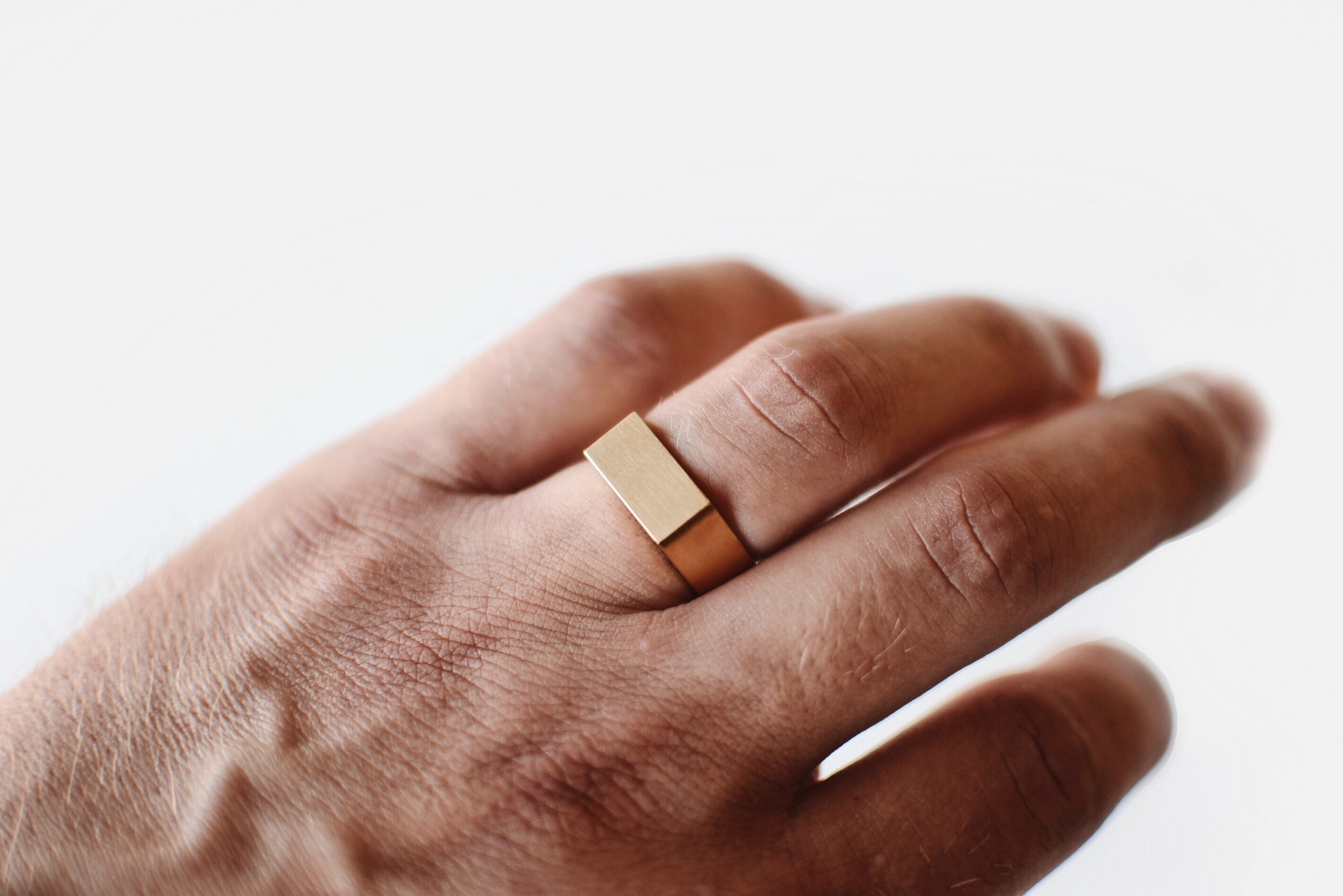 Mens rose gold signet on sale ring